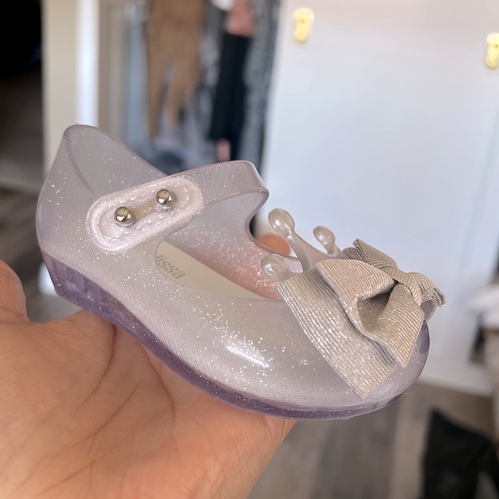 Mini Melissa Ultra Girl Princess Clear Glitter Shoes size 5 infant